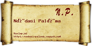 Nádasi Palóma névjegykártya